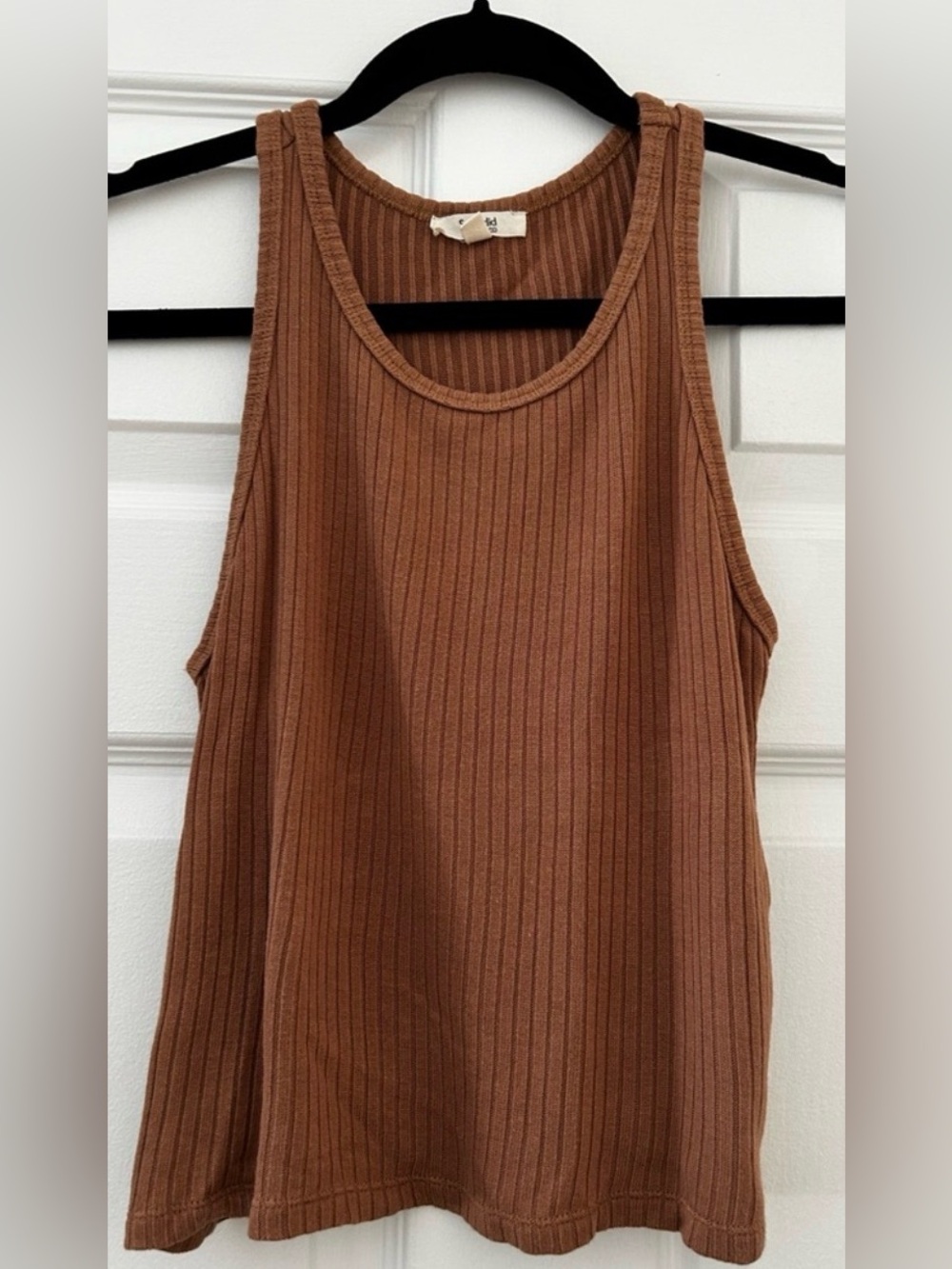 Splendid Ribbed Tank Top in Warm Brown